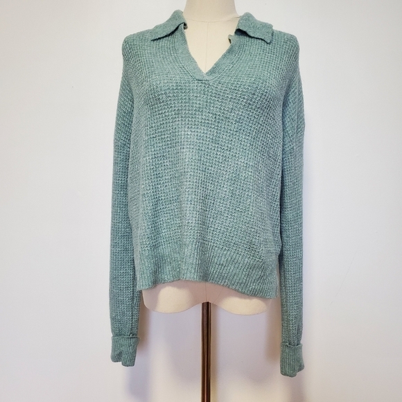 NWT William Rast V neck Sweater with collar - Picture 3 of 7